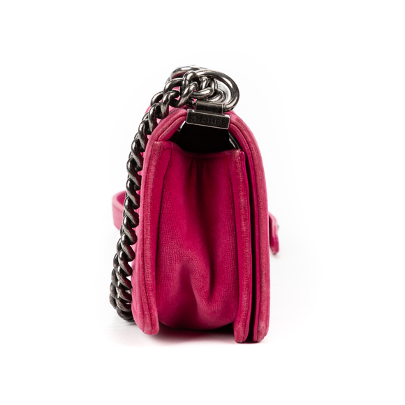 Chanel Boy de Chanel Small  in Pink Velvet - Picture 6 of 9